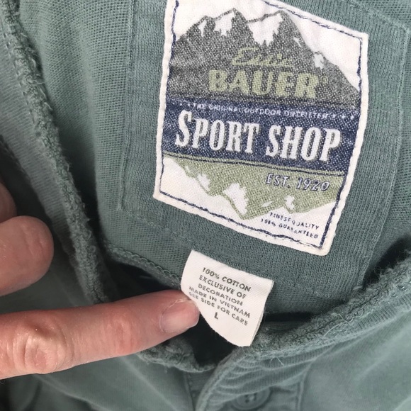 Eddie Bauer Sport Short Sleeve Olive Green Henley - Picture 4 of 4
